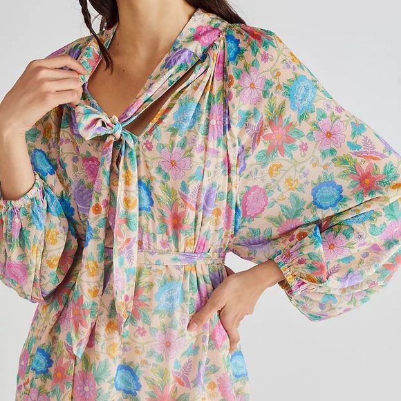 Free People Spell Mossy High Neck Mini Dress NWT Size Small - Picture 6 of 12